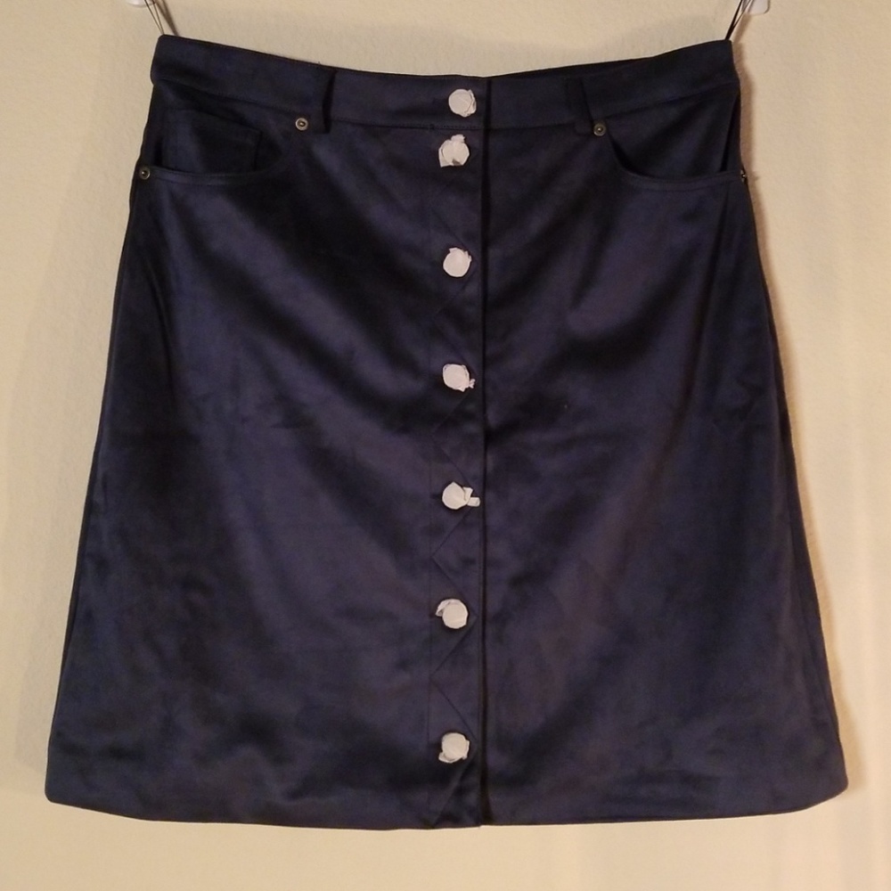 G by Giuliana Blue Faux Suede Skirt
